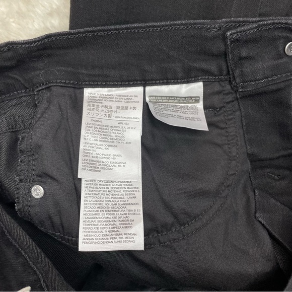 Levis 505 straight leg mid rise black womens jeans - Picture 5 of 5